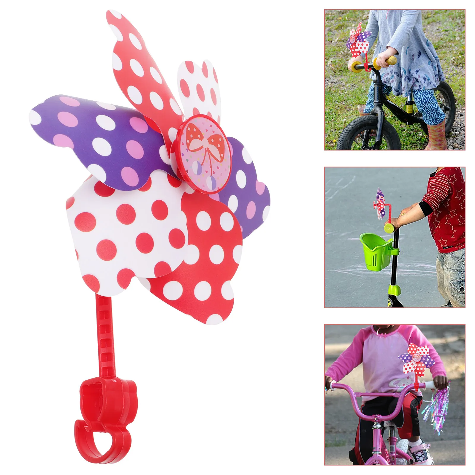 

1Set Bike Pinwheel Decorative Kids Handlebar Flower Pinwheel Creative Rotating Bike Accessory for Children Scooter Bicycle
