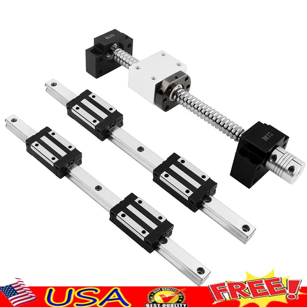 

HGR15 HGH15 Линейная направляющая 600 мм, 2 шт., с 4 раздвижными блоками и набором шариковых винтов RM1605 500 мм