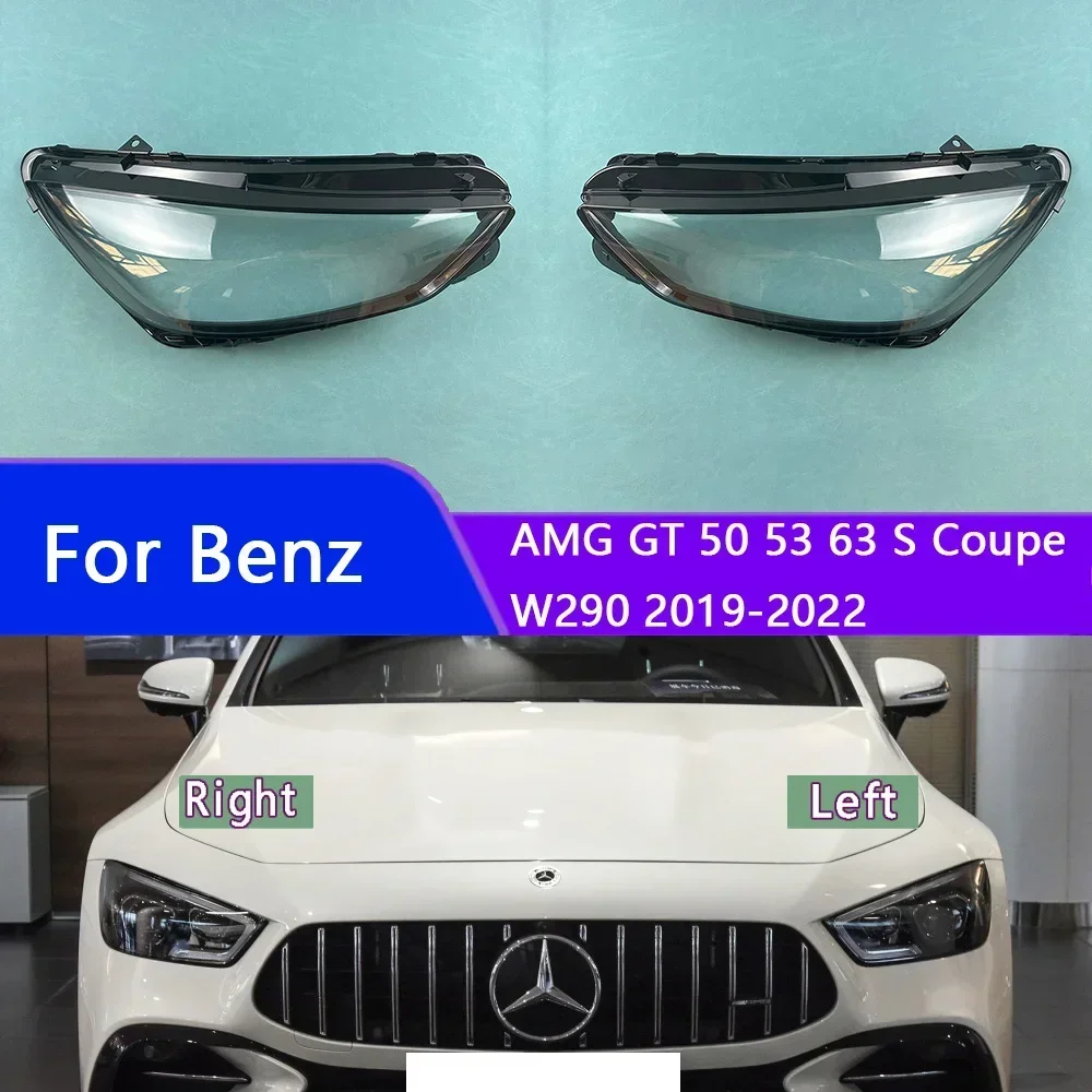 

For Benz AMG GT 50 53 63 S Coupe W290 2019-2022 Headlight Transparent Cover Lampshade Headlamp Shell Lens Plexiglass
