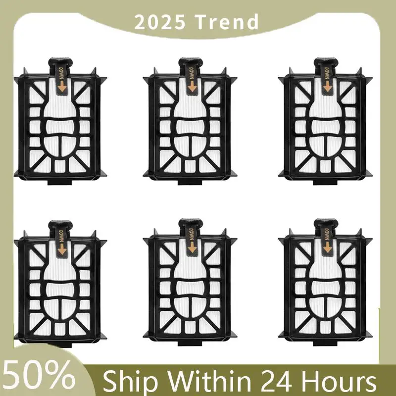 6-częściowe części zamienne do filtra czarny odpowiedni do robota zamiatającego Shark AV2501S AV2501AE RV2502AE RV2520AOUS część zamienna