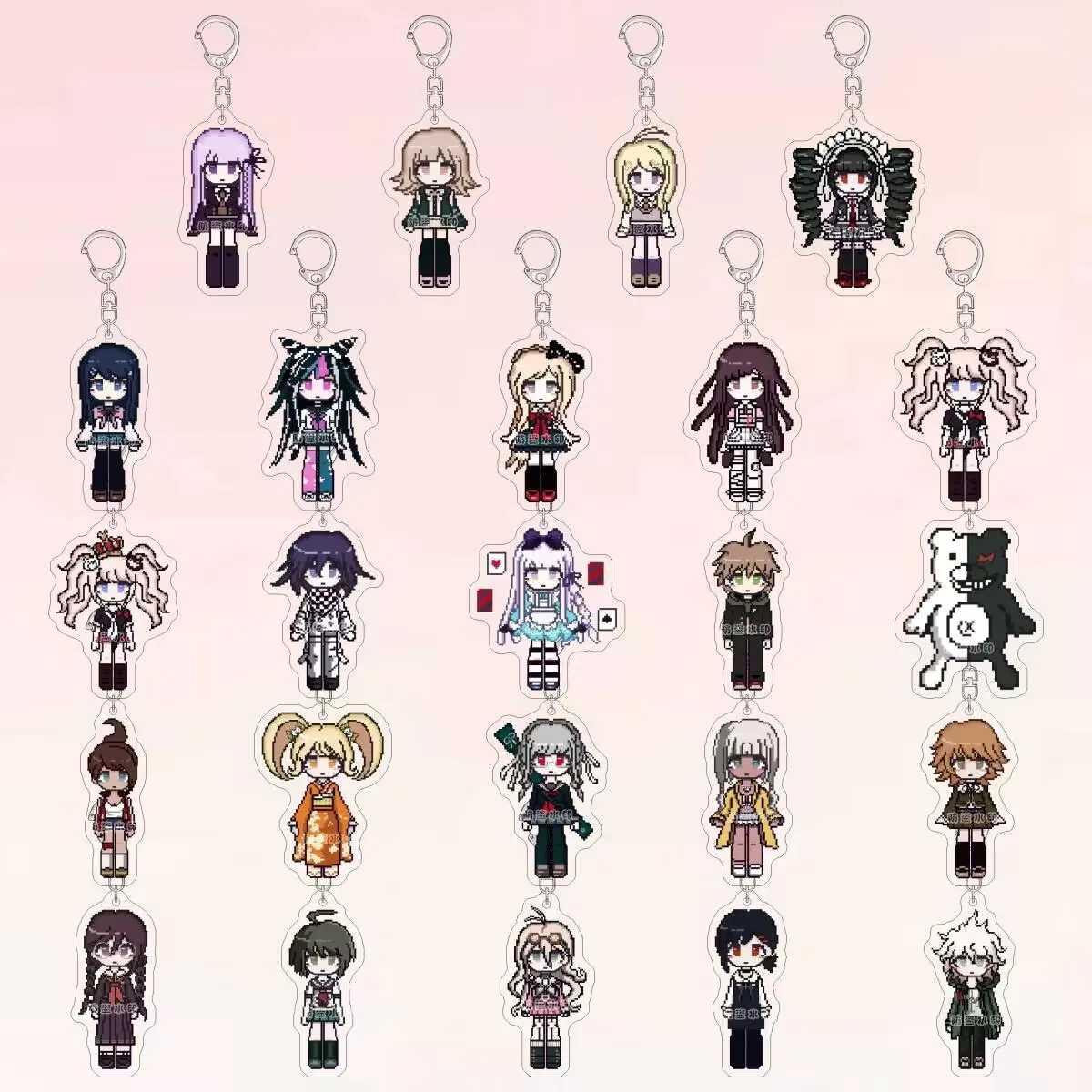 Porte-clés en acrylique avec image de personnage d'anime pour Kyoko Kirigiri, Chiaki Nanami, Kaede Akamatsu, décoration d'anime, collection, pendentif de sac