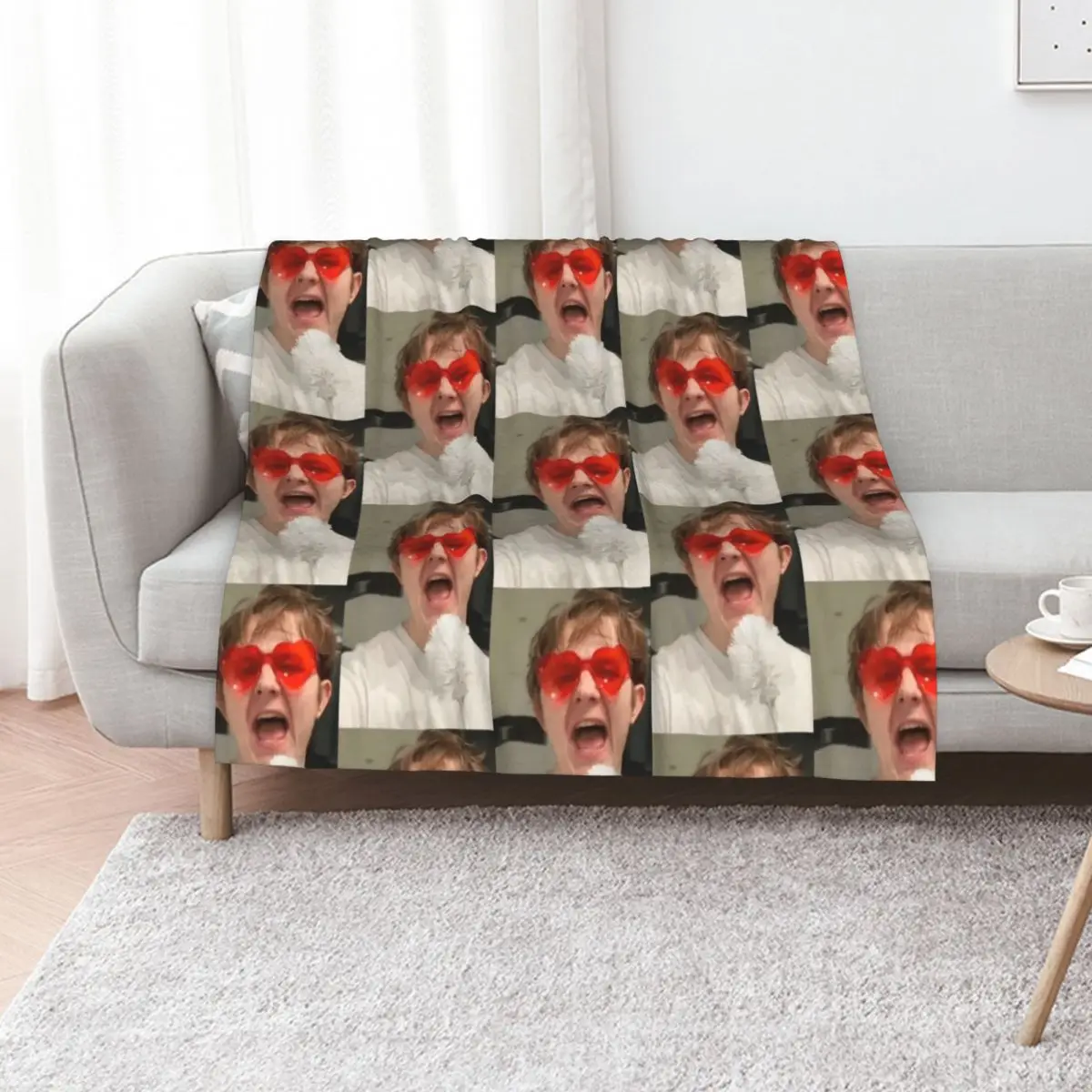 Lewis Capaldi - Heart Sunglasses Throw Blanket heavy to sleep Flannel Fabric Tourist Beach Blankets