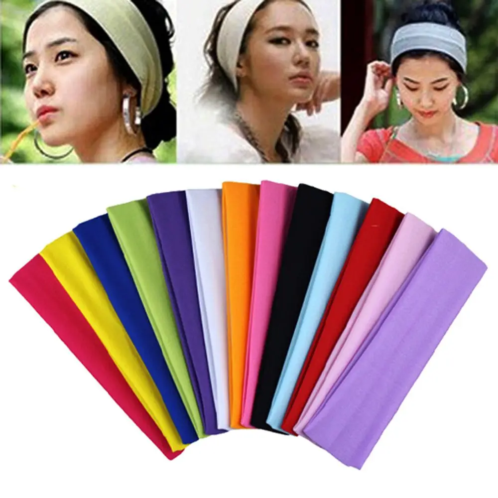 Sweatband Headband Yoga Hair Bands Basketball Gym Sport Stretch Ribbon Head Hairband Sweatband Universal Dance Biker Accessory