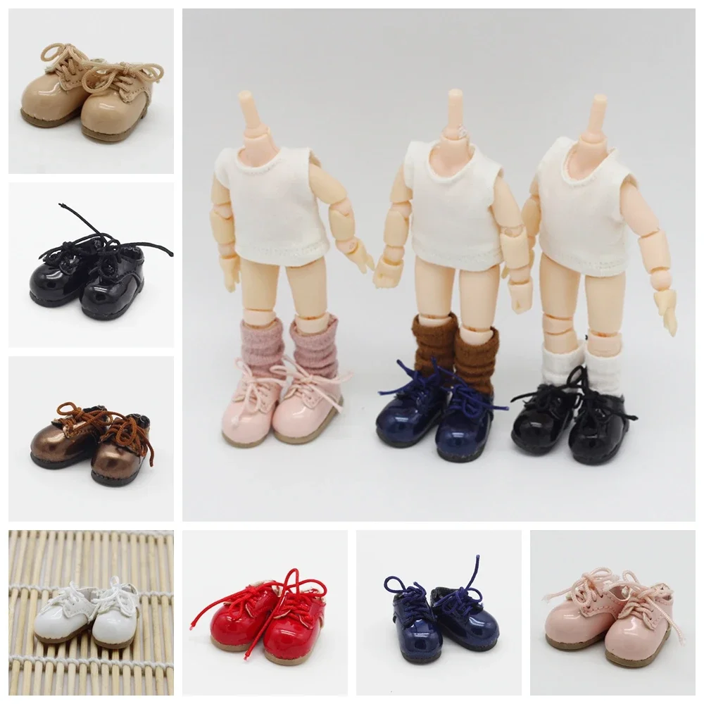 

Fashion 2.5*1.1cm Handmade Mini PU Leather Doll Shoes for OB11,Obitsu11,GSC Clay and 1/12 BJD Doll Toy Shoes Accessories