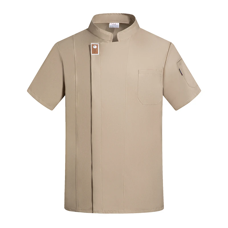 Chaqueta de chef profesional de manga corta para mujer, ropa de trabajo de cocina transpirable para hornear