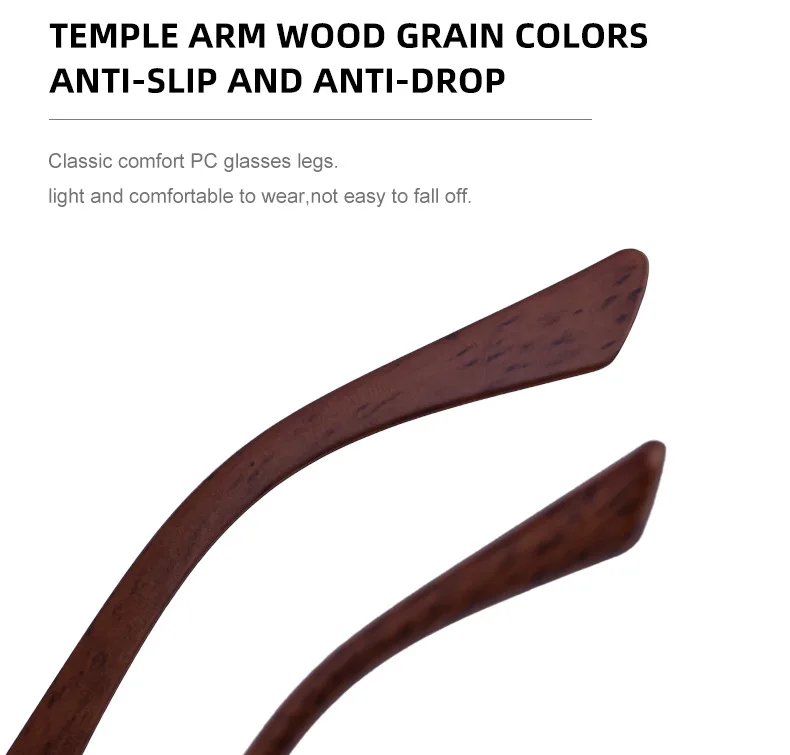 2026 Holzrahmenlose Sonnenbrille für Damen Trendige Retro UV400-Schutz Eckige Sonnenbrille für Herren Markendesign Modische Brille Dropshipping – Detail 11