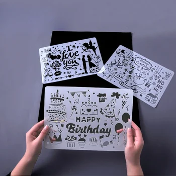 Stencils Templates for Painting Draw Plastic Stencil DIY Birthday Day Christmas Scrapbook Coloring Embossing Album Decorative