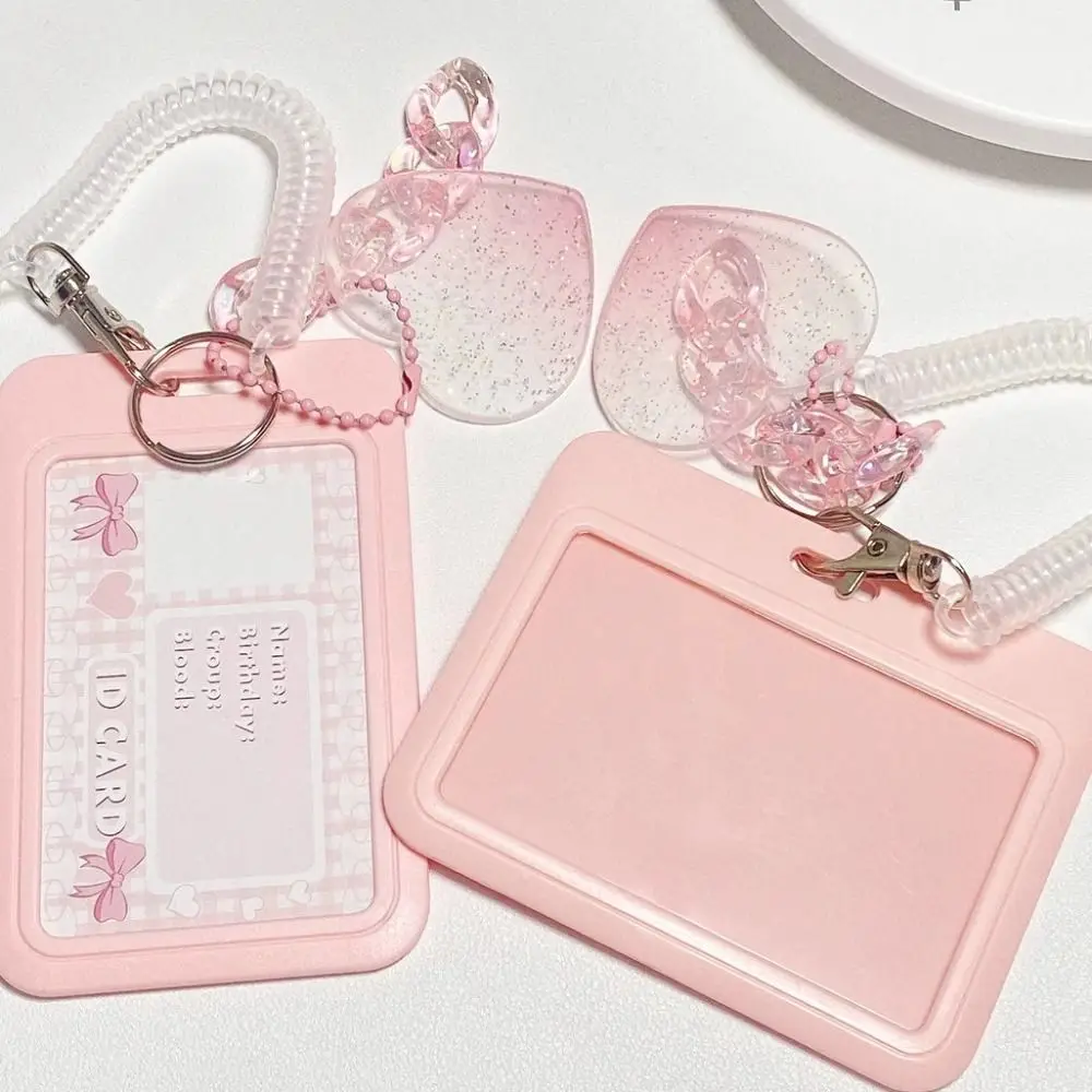 New High Beauty Card Holder Vertical Flash Pink Credit Card Holders Love Gradient ID Card Holder Bus Student
