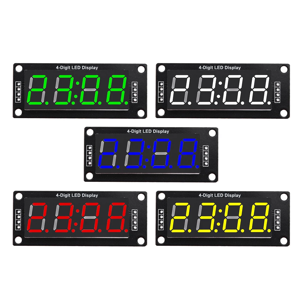 TM1637 LED Display Module 4 Digit Time Indicator Tube 7 Segment Clock Module 0.56 Inch Glow Tube Clock