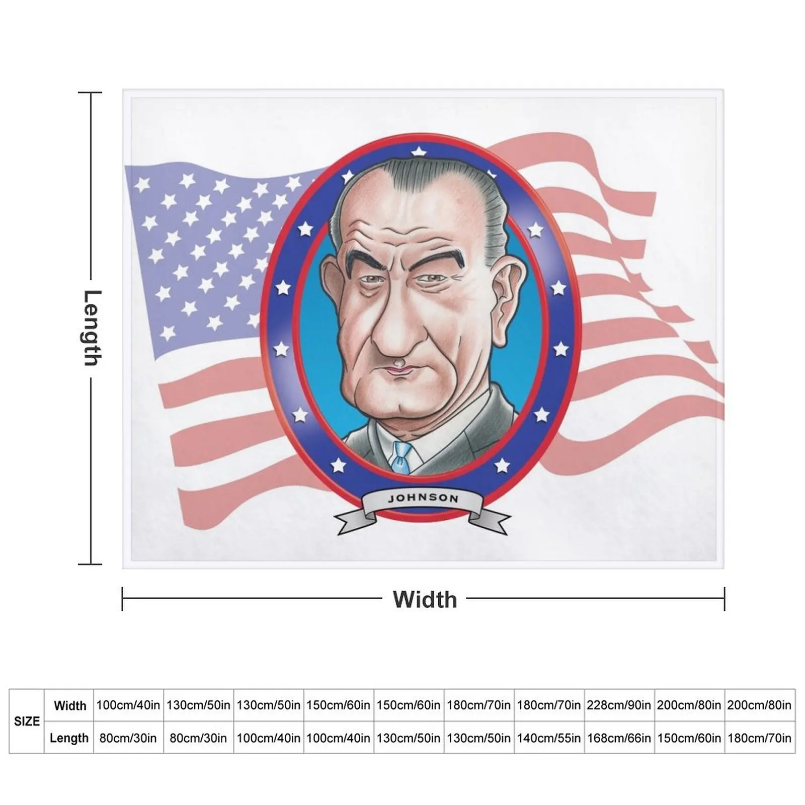 Lyndon B. Johnson Caricature Throw Blanket Decorative Beds Luxury Thicken Comforter Blankets