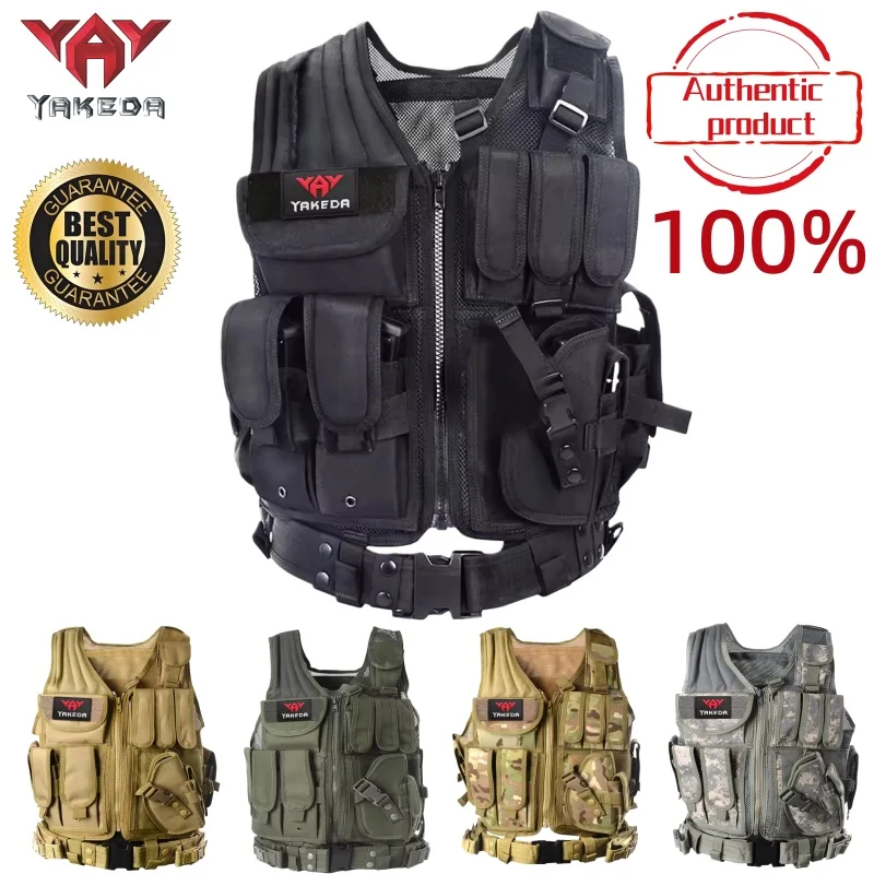 YAKEDA Outdoor Tactical Vest Multi-functional Breathable Training Vest Mesh Camouflage Vest Protective Equipment