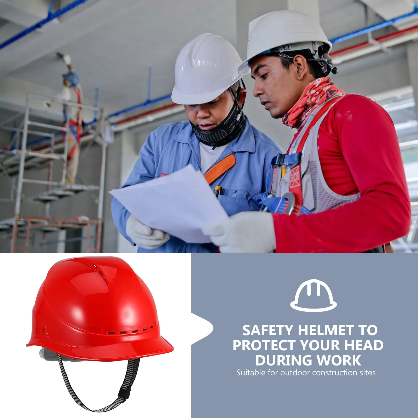 

Vented Safety Hard Hat for Outdoor Construction Electrical Work Home Improvement Breathable Adjustable ABS for Men and