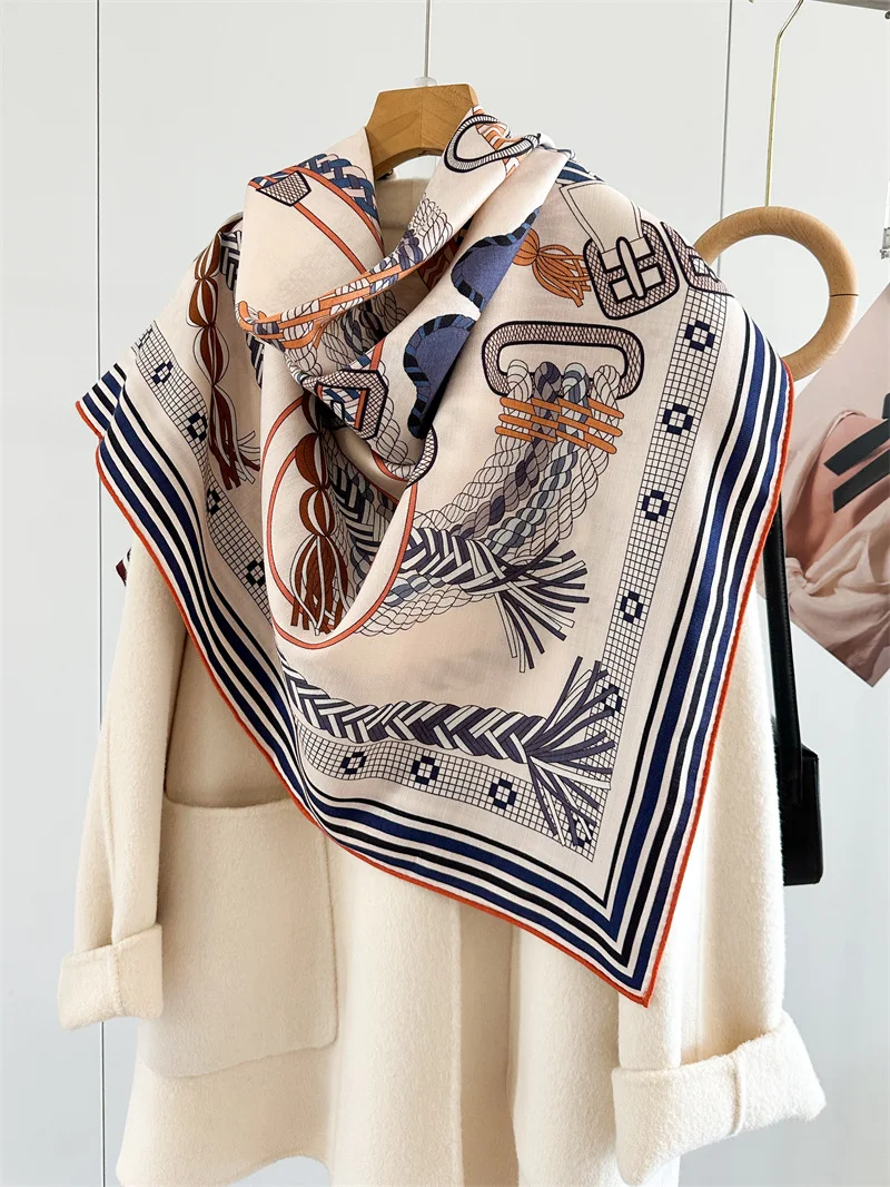 

Double Faced Shawls Winter Scarf Hand-rolled Edge Scarves Square Big Bandanas Silk Wool Scarfs Clothing Bag Accessories