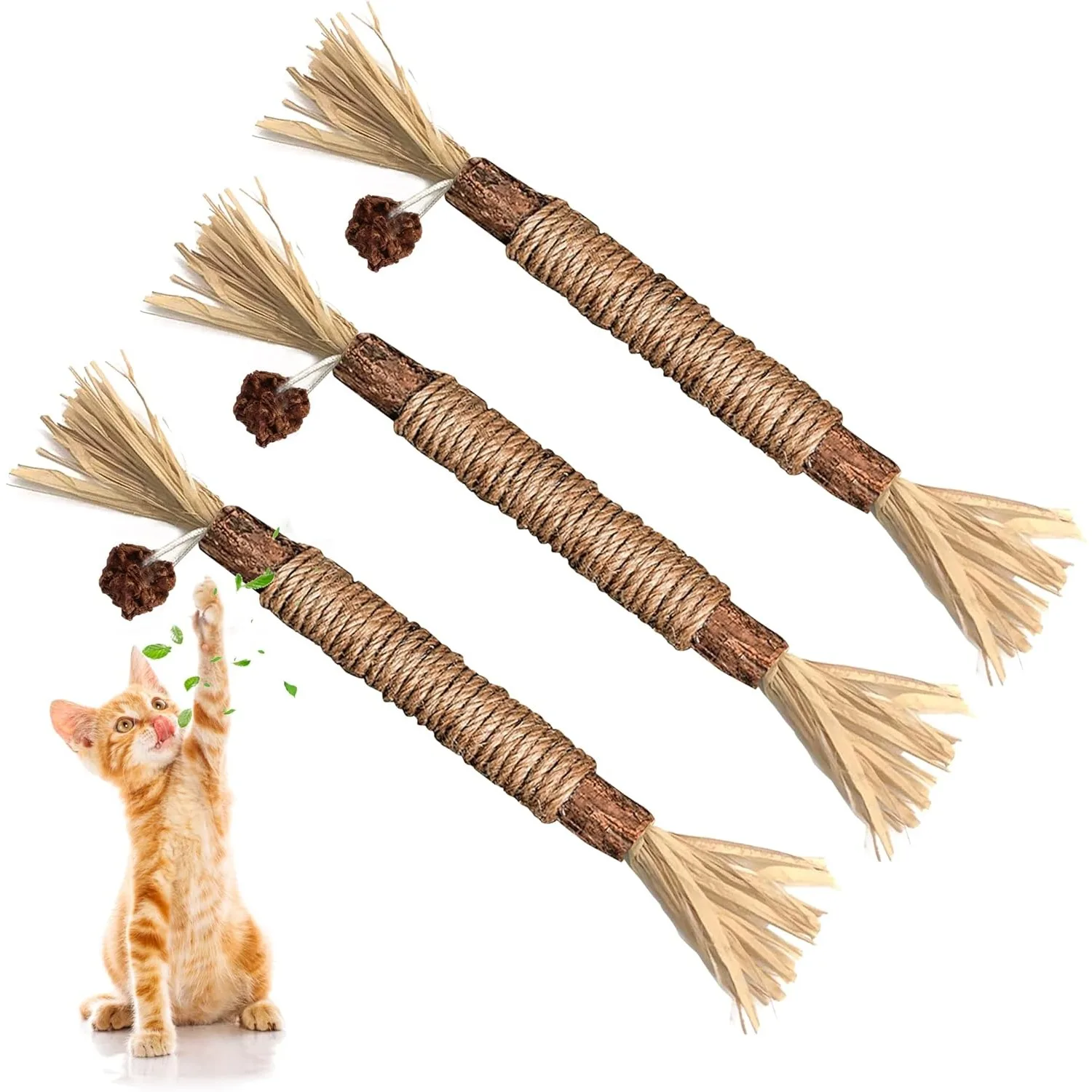 Silvervine Sticks Cat Chew Toys for Indoor Cats Kitten Teething Dental Care Catnip Enrichment Toy Chew Stick for Bored Cats