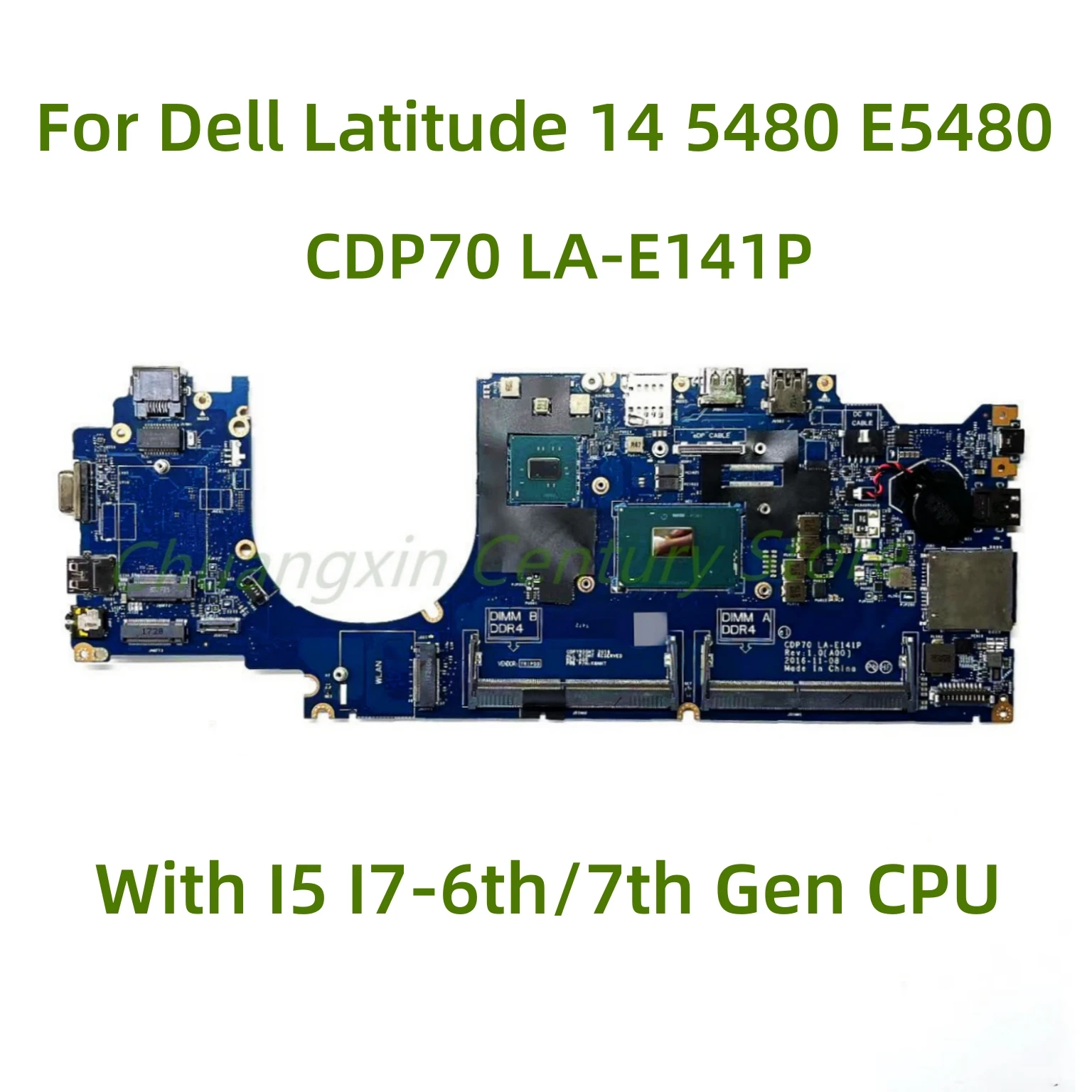 CDP70 LA-E141P Suitable for DELL 14 5480 E5480 laptop motherboard With I5 I7-6th/7th Gen CPU 0VD2G7 UMA test OK shipment