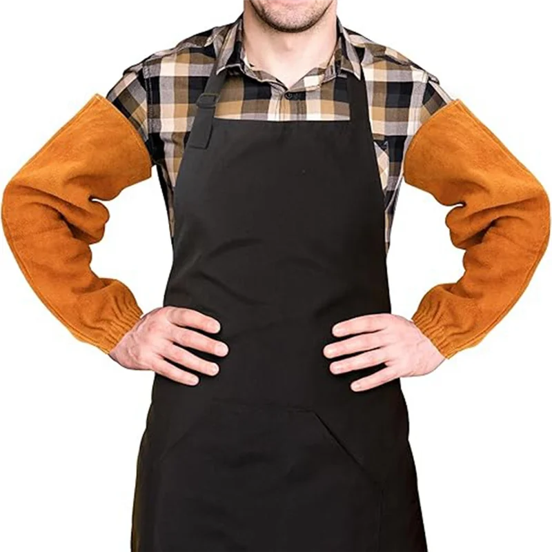Venda quente-proteção de braço para soldadores-mangas de soldagem, protetores de braço resistentes ao calor e à chama para trabalho masculino e feminino