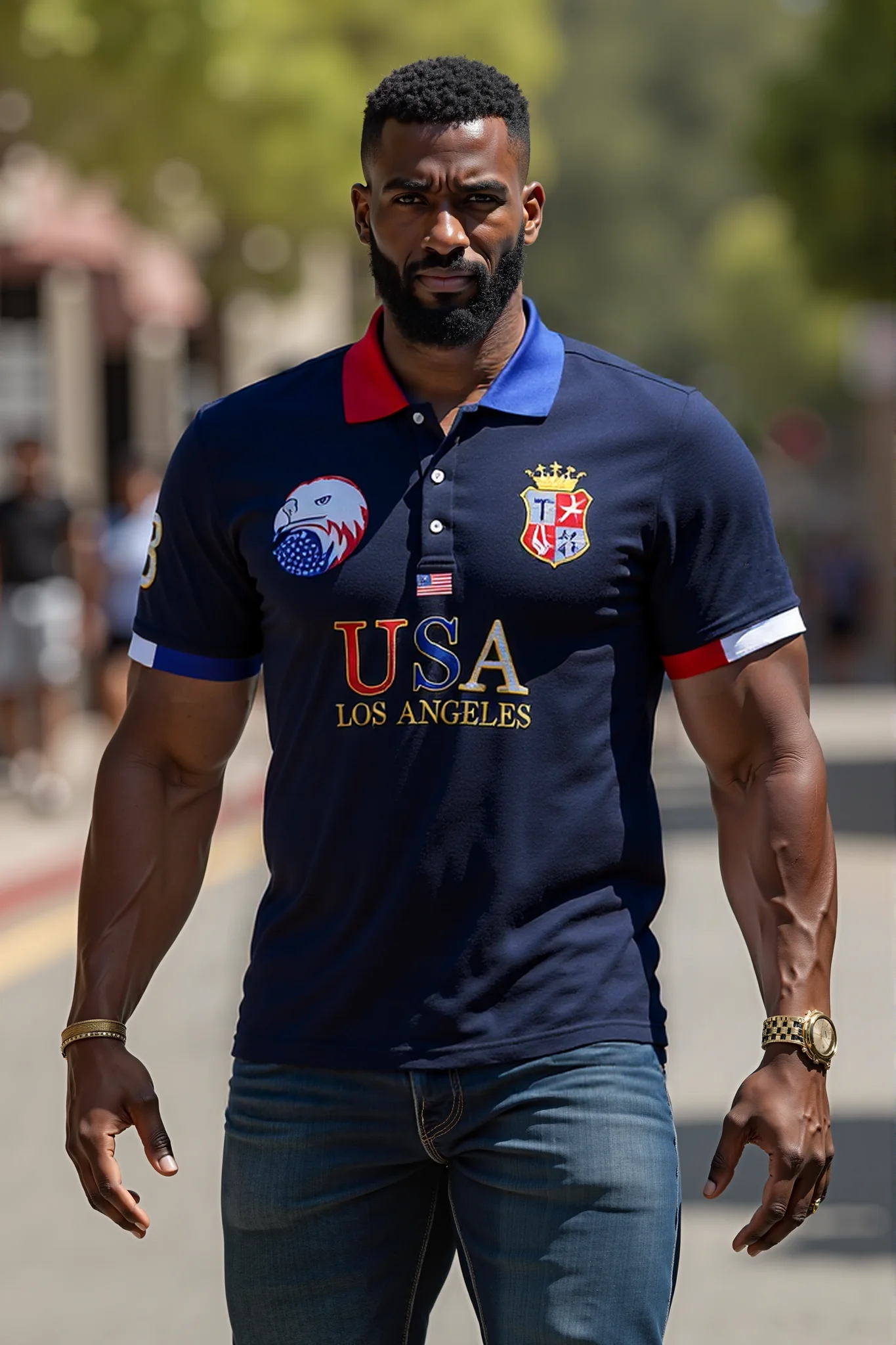 TS High-End Luxury Men's Polo Shirt Short Sleeve Los Angeles Gentleman Golf Clasicc Eagle Cotton Embroidery Menswear Clothing
