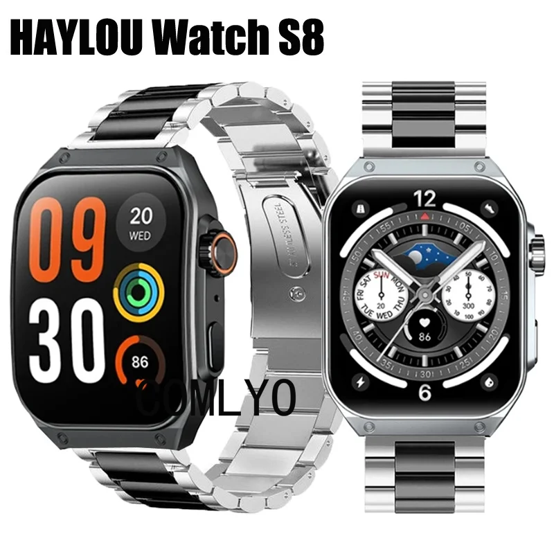 

Metal Band For HAYLOU Watch S8 Smart Watch Strap Stainless Steel Bracelet Men Belt