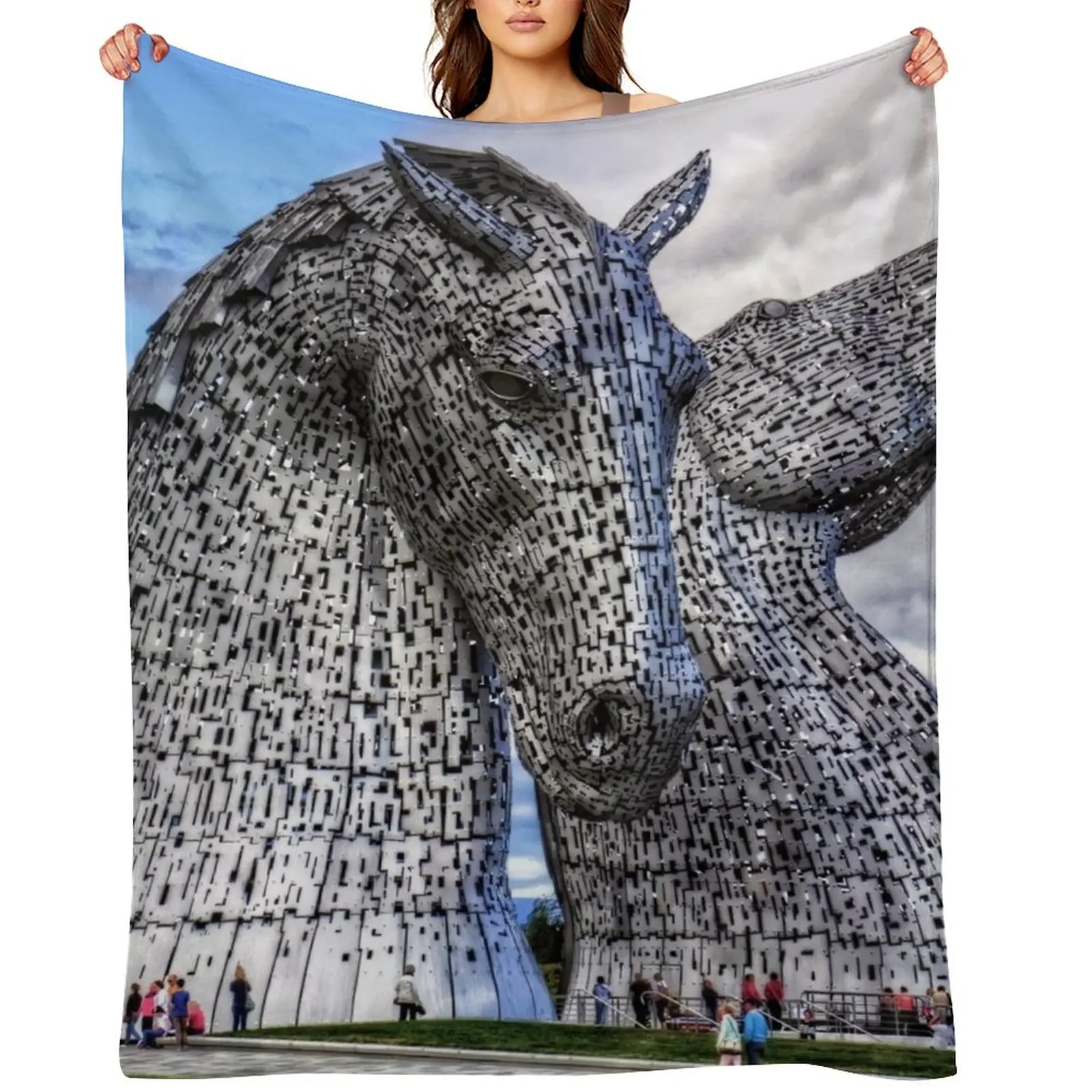 

The Kelpies Throw Blanket Flannels Plaid on the sofa Luxury Furry Blankets