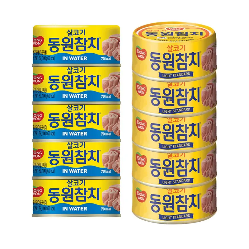 Dongwon Atún en Agua 100g 5 Latas + Atún Claro 85g 5 Latas