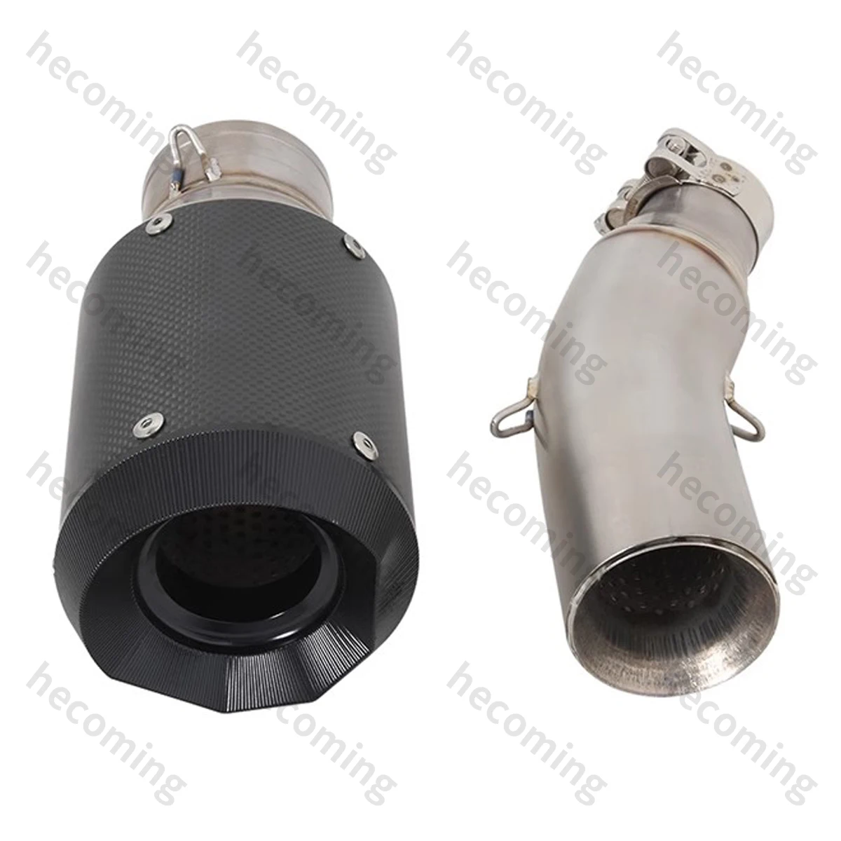 Titanium Exhaust Pipe Carbon Muffler For CF-Moto 450SS 450SR 450NK 2022-2024 Slip on Half Exhaust System Link Tail Pipe