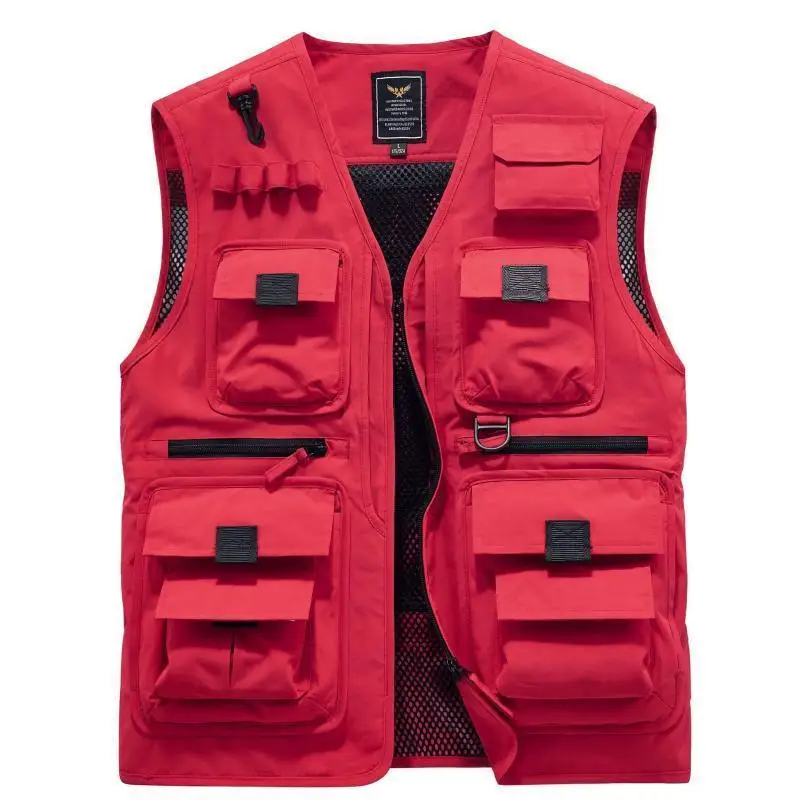 

Mesh Quick Drying Vest For Men's Casual Outdoor Multi Pocket Fishing Photography Working Vest Personalized Customized Pattern