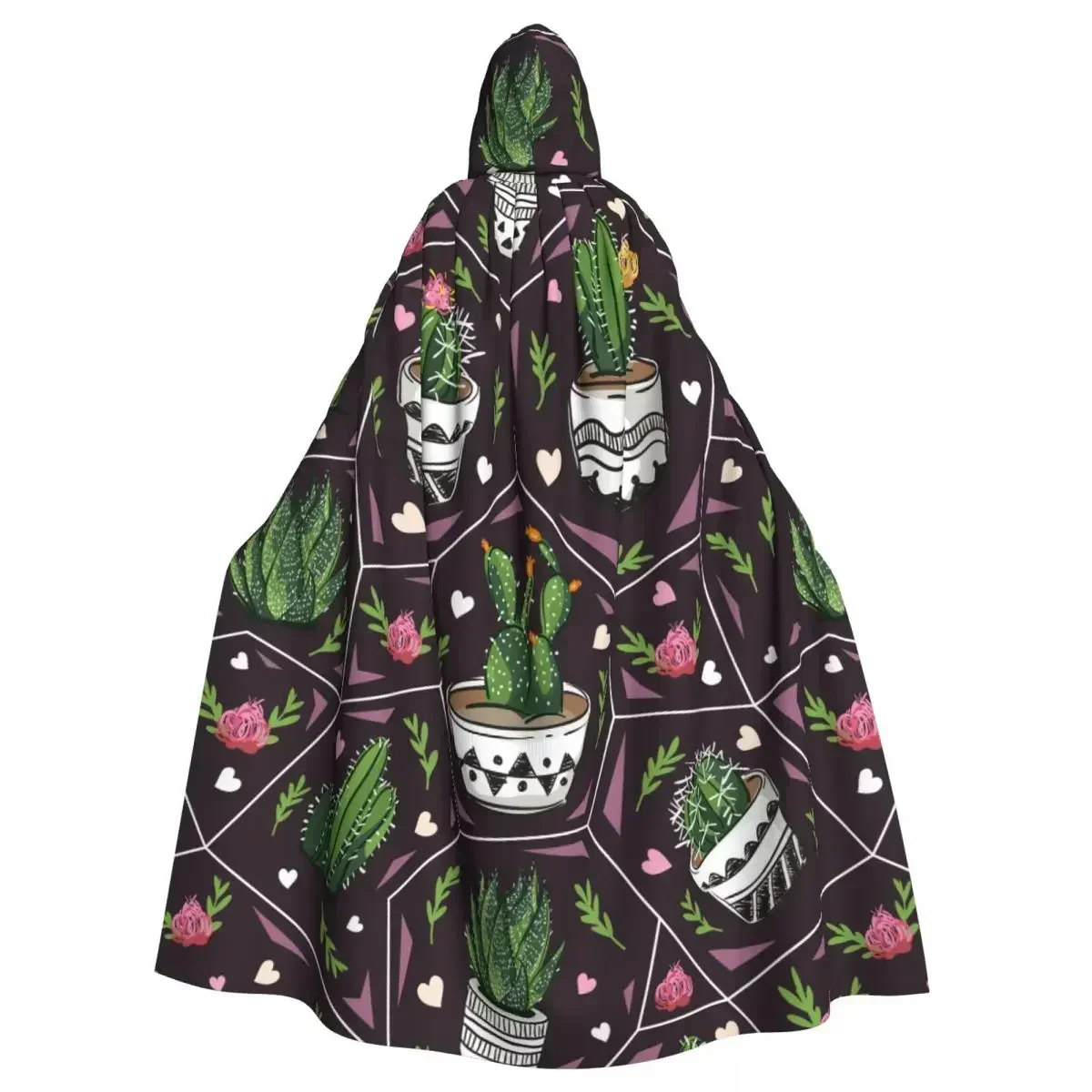 Hooded Cloak Unisex Cloak with Hood Cactus Plants Cloak Vampire Witch Cape Cosplay Costume