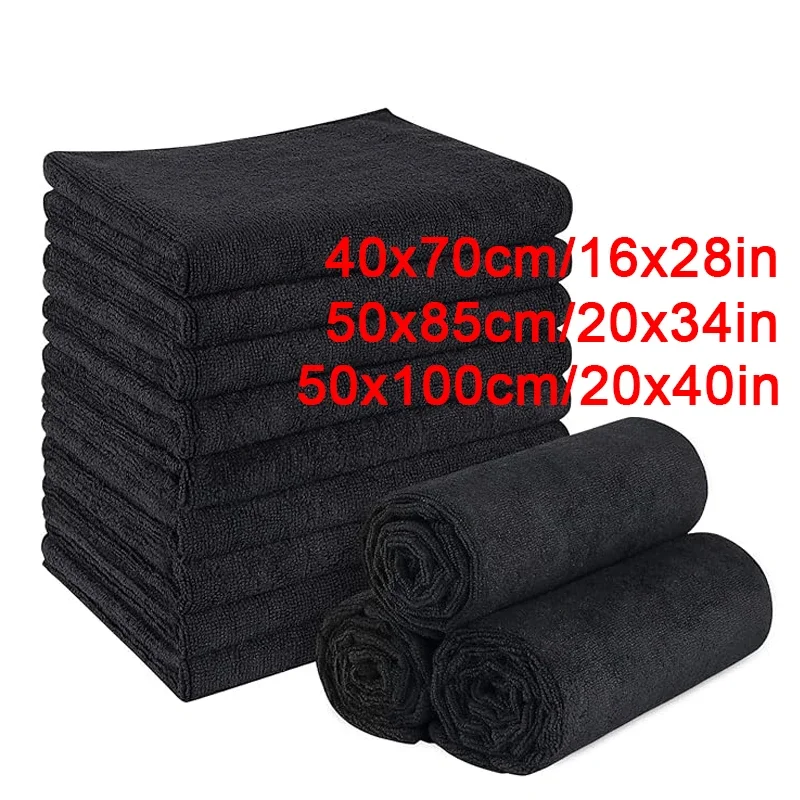 1 Pcs Microfiber Salon Towels Black for Hair Stylist Bleach Proof Hair Towel for Home Hotel Beauty Salon