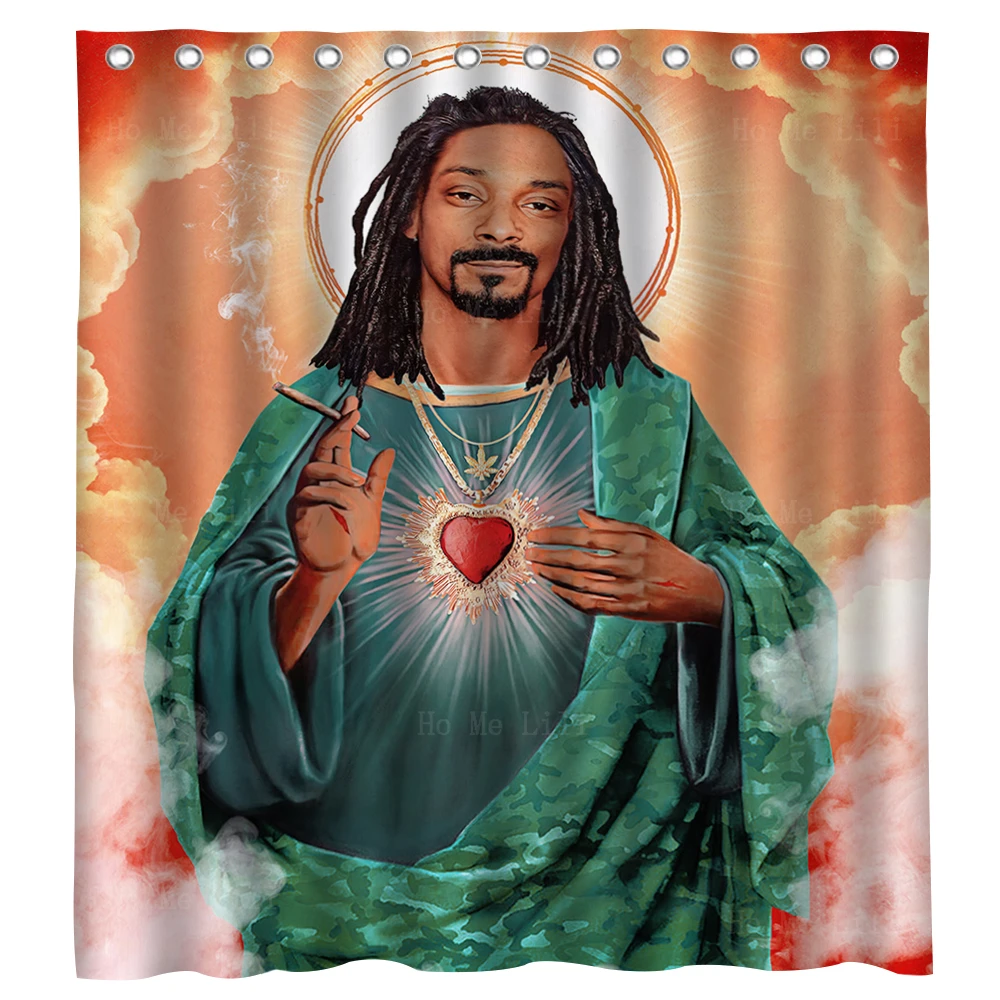 Rap Saint Memes Smoking Jesus Walter White Christ Sacred Funny Religious Novelty Shower Curtain By Ho Me Lili For Bathroom Decor