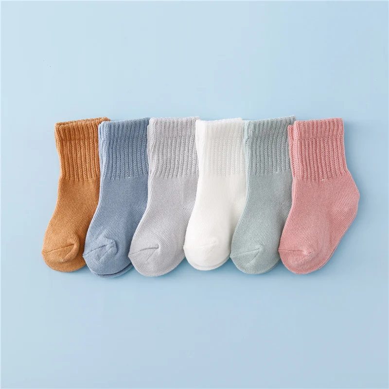 lawadka 6Pairs/lot 0-12Month Newborn Baby Socks For Girls Boys Cotton Soft Infant Toddler Girl Boy Sock Spring Autumn One Size