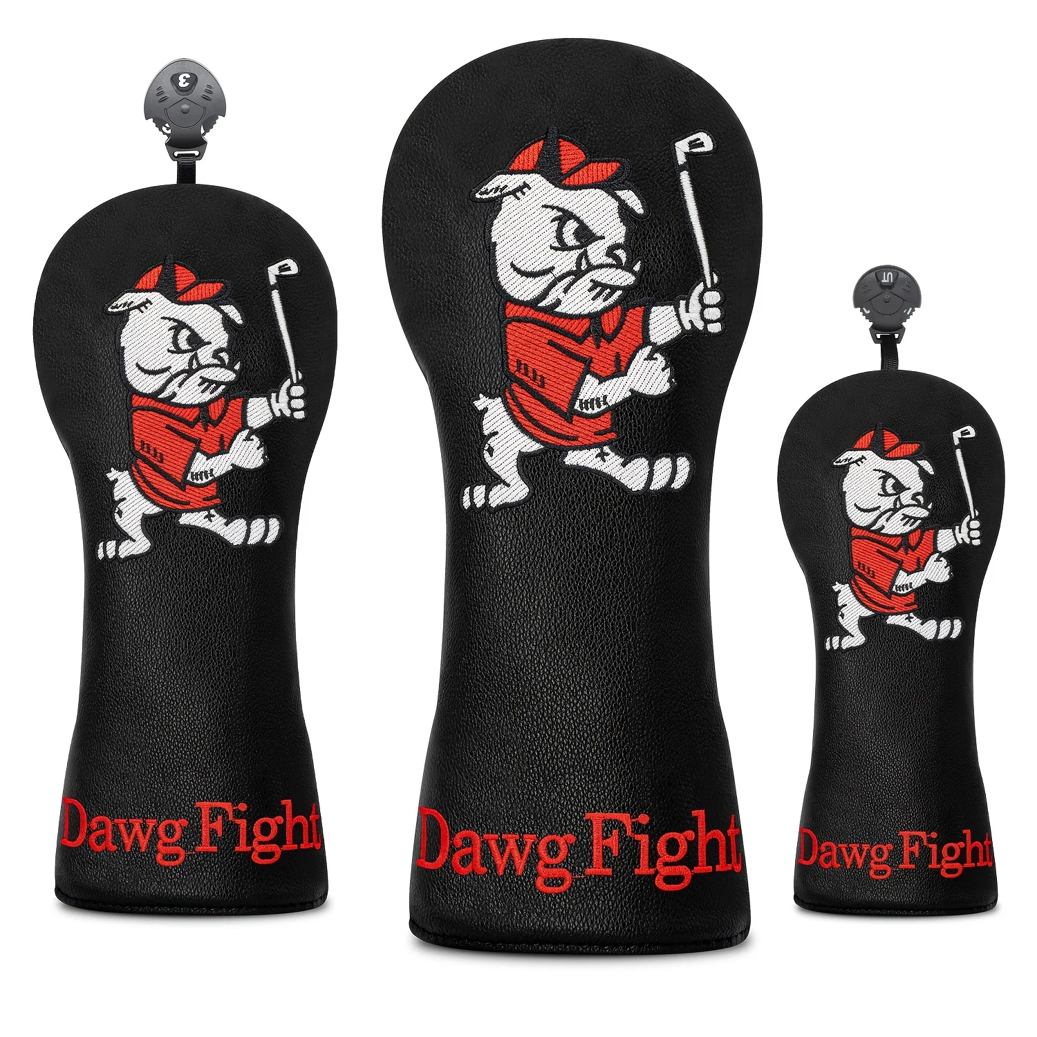 Pug Pattern Golf Head Covers, Durable And Stylish Golf Club Protector, Fits Driver Fairway Wood And Hybrid Clubs