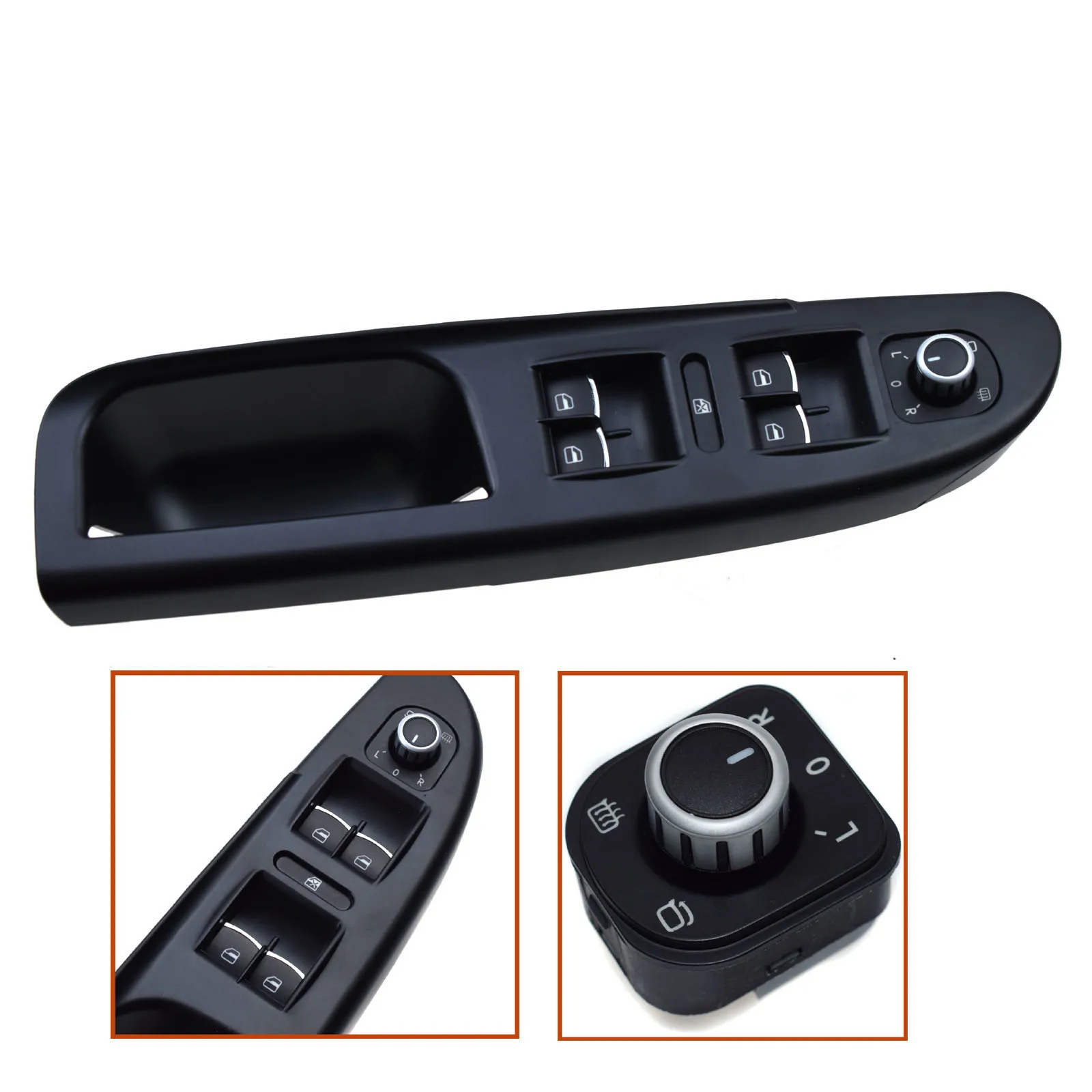 5ND959857 1K0959565K 1K0 959 565F 1K0 959 565 H Window Mirror Switch Panel Trim Bezel Cover Switch Button For VW Passat B6