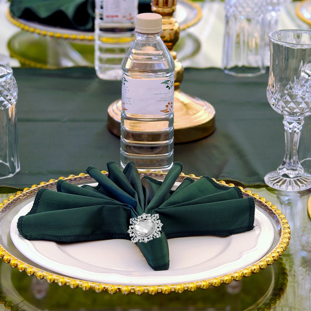 

12pcs Acrylic Dinner Ring Holder Napkin Rings With Iron Base For Wedding Party Dinner Table Decor Napkin Ring Holders