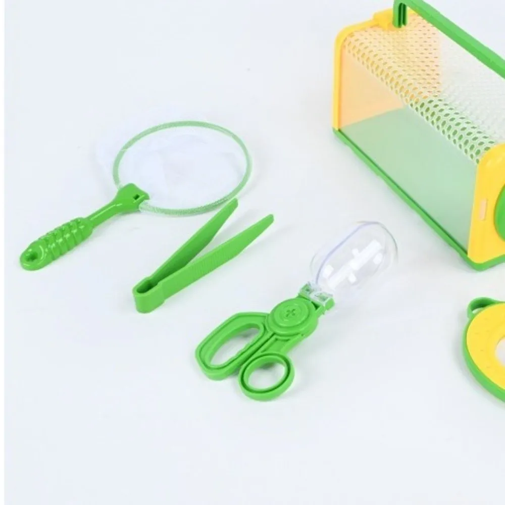 

Plastic Outdoor Exploration Kit Carrying Handle Magnifying Glass Insect Catching Kit Observation Box Capture Tool Explorer Kit