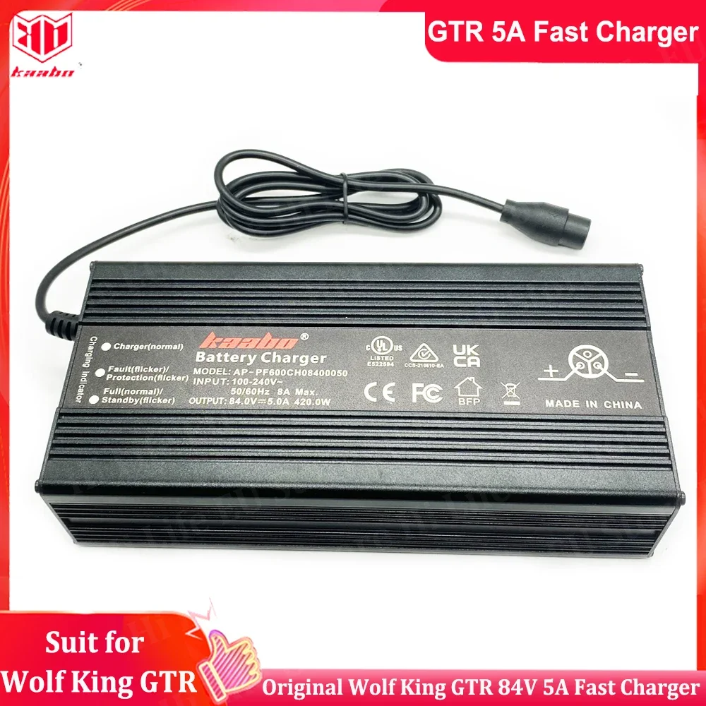 Original 84V 5A Fast Charger for Kaabo King GTR 72V 35Ah E-Scooter Input 100-240V 84V 5A Fast Charger for Kaabo GTR Scooter