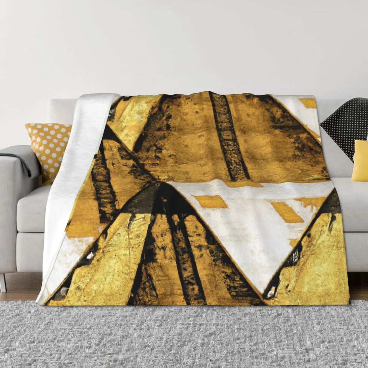 

Klimt Gold Pyramids Throw Blanket Plaid on the sofa for sofa for babies Loose Blankets