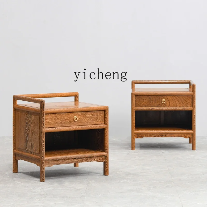 

Tqh mahogany bedside table storage low cabinet storage Chinese antique bedroom side cabinet