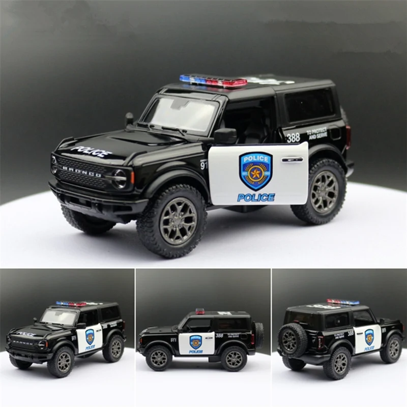 New Ford F150 Raptor Bronco Alloy Car Model Diecast Metal Police Off-road Vehicle Car Model Simulation Collection Childrens Gift