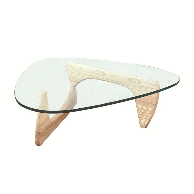 

Light luxury living room glass coffee table, high-end sofa side table