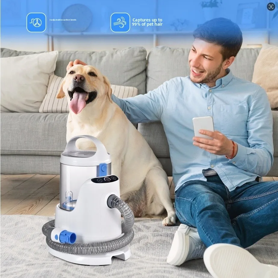 Multifunctional Pet Vacuum Cleaner, 13kPa Suction, Low Noise 75dB, 5-in-1 Grooming Kit for Dogs & Cats, 2.8L Capacity
