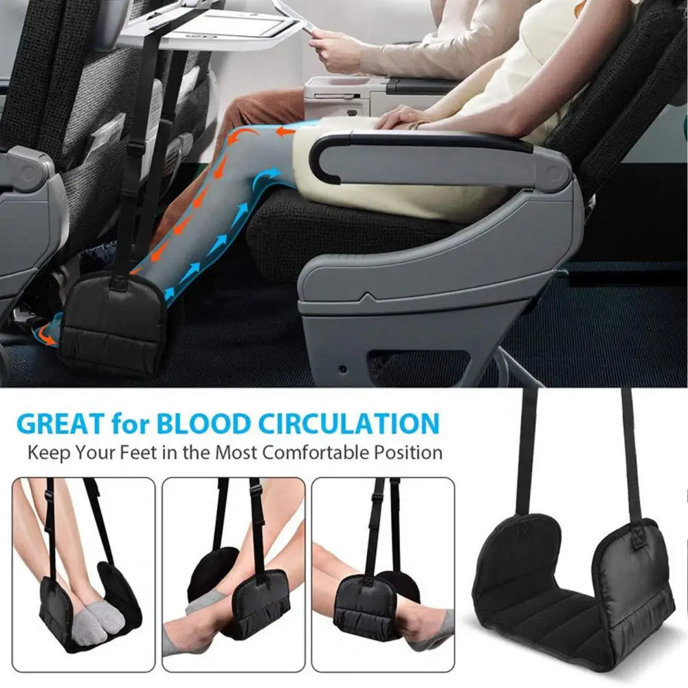 Travel Foot Rest Portable Memory Foam Plane Foot Hammock Plane Travel Leg Rest Office Footrests Travel Flight Essentials