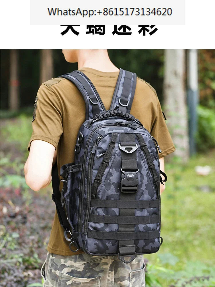 

Outdoor backpack for mountaineering, cycling, and fishing, Asian single shoulder fishing gear bag, computer bag, backpack