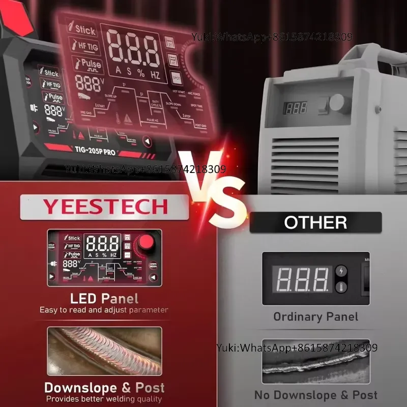 YEESTECH New AC/DC TIG Welder with Pulse Large LED Display 3-in-1 Dual Voltage 110/220V 1-Year Warranty