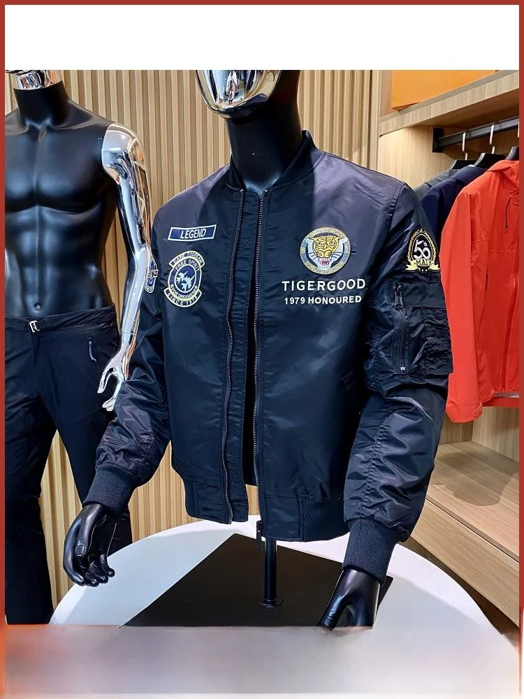 

Тяжелая вышивка MA Flight Jaet Верхняя одежда свободного покроя Мужская уличная повседневная осенняя новинка Sle Faionable Youth 2)