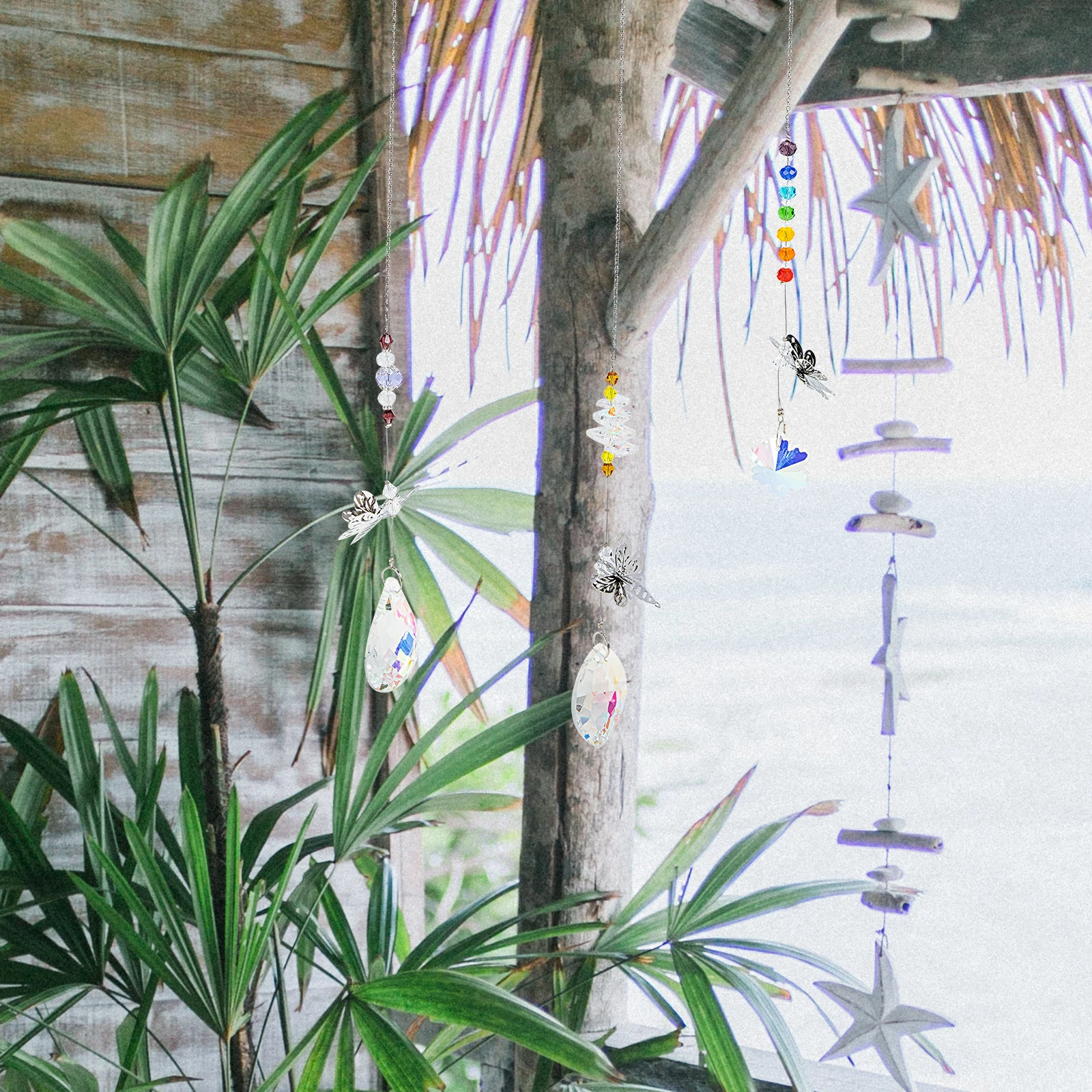 

7Pcs Decorative Hanging Pendant -Shaped Garden Sun Catcher Party Outdoor Wedding Ornament Crystal Sun Catcher