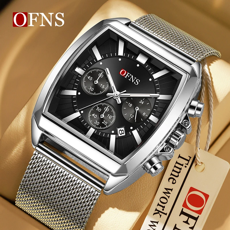 

OFNS7216 Men's Business and Leisure Quartz Watch Multi functional Six needle Timing Calendar Display Night Light Waterproof