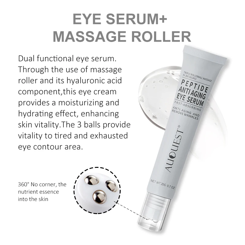 AUQUEST Peptide Eye Cream Eye Bags Dark Circles Removal Moisturizing Hydrating Serum Lifting Eye Skin Care Beauty Cosmetics