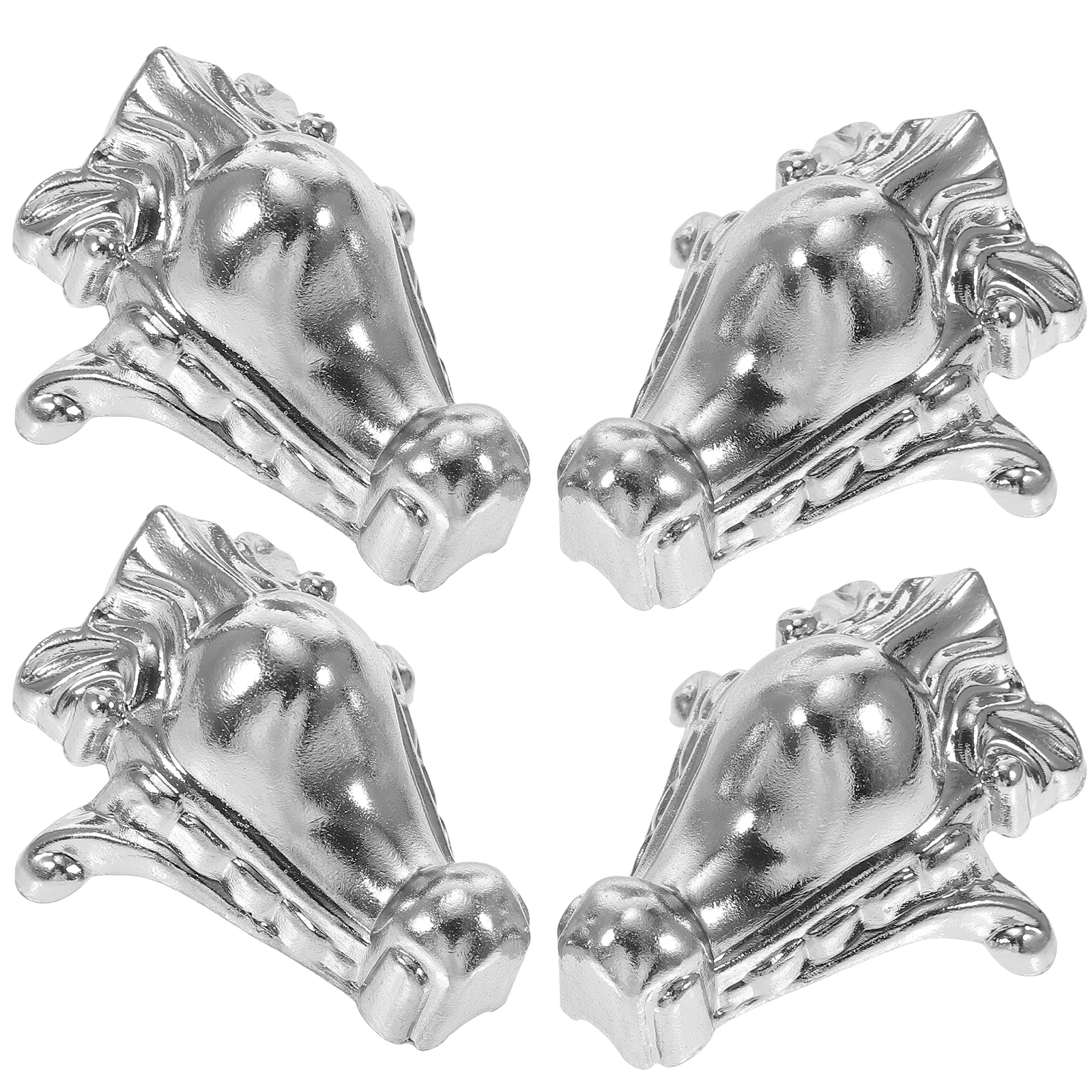 4 Pcs Round Head Silver Box Feet Decorative Zinc Alloy Jewelry Box Corner Guard Wood Case Edge Protector Furniture Legs Strong