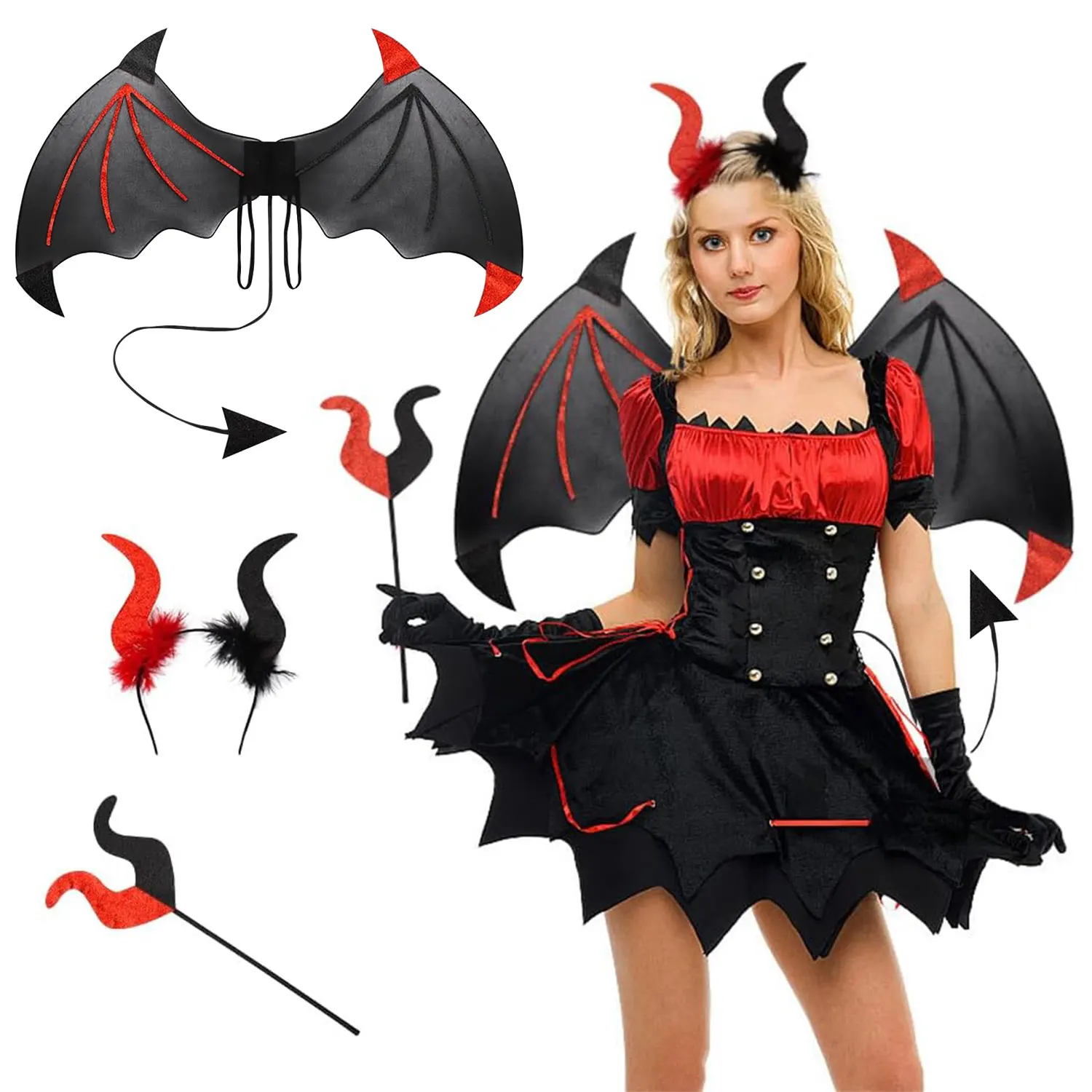 

Halloween Devil Costume Accessories for Kids Adult Party Cosplay Costumes Happy Halloween