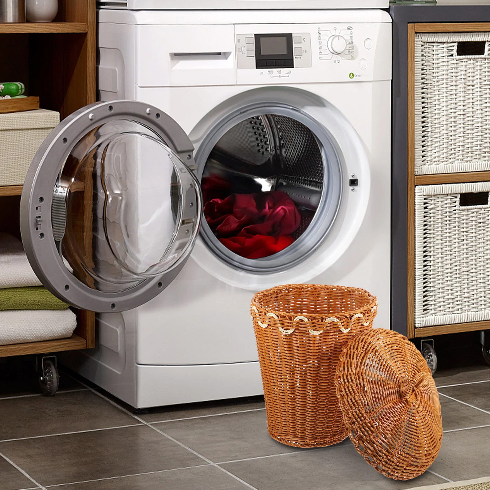 

Тканая корзина для хранения, большая емкость, полипропилен, многофункциональная корзина для белья, держатель для грязной одежды, органайзер, всякая всячина